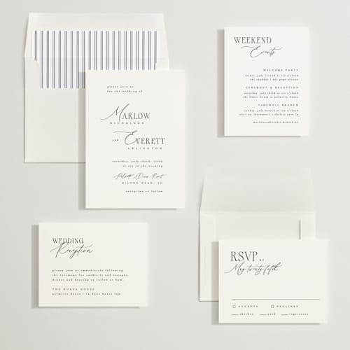 This is a silk wedding invitations with standard by Kelly Schmidt called scripted initials printing on signature in standard