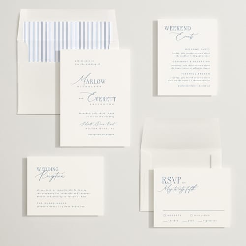 This is a ocean wedding invitations with standard by Kelly Schmidt called scripted initials printing on signature in standard