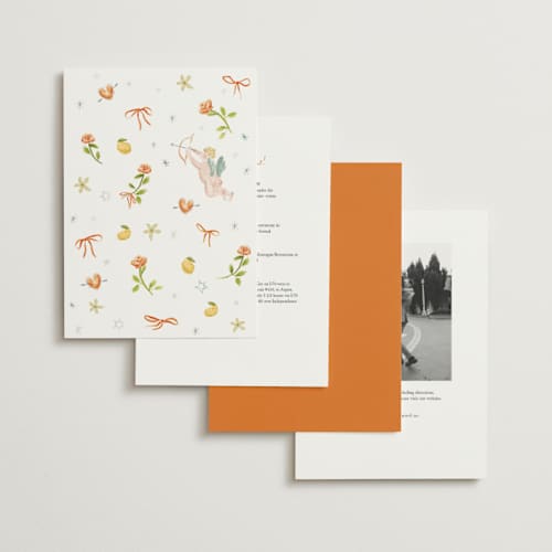 This is a flame wedding invitations with standard by Pati Cascino called giardino printing on signature in standard