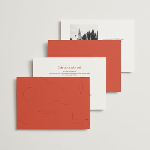 This is a verona sunset wedding invitations with standard by Blustery August called alaia printing on signature in standard