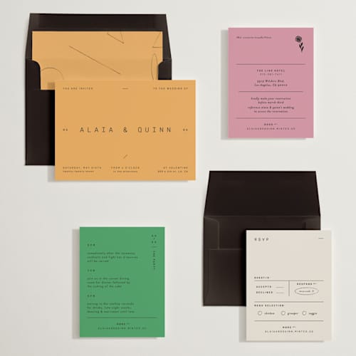 This is a confetti wedding invitations with standard by Blustery August called alaia printing on signature in standard