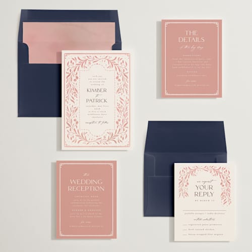 This is a peony wedding invitations with standard by Ashley DeMeyere called porcelain printing on signature in standard