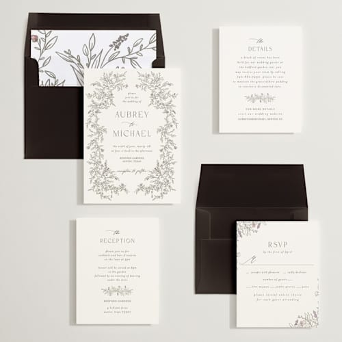 This is a ravello wedding invitations with standard by Anne Ciotola called cottonwood printing on signature in standard