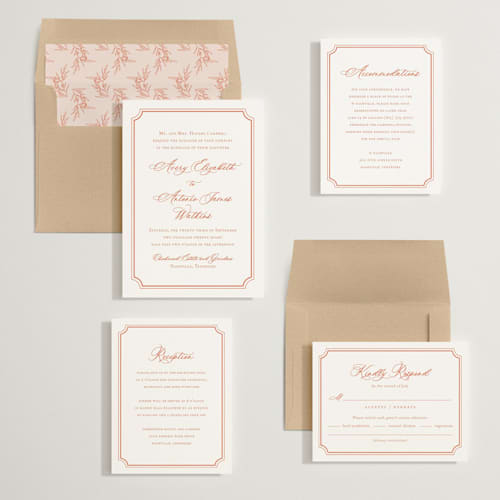 This is a poppy wedding invitations with standard by Jennifer Postorino called avery printing on signature in standard