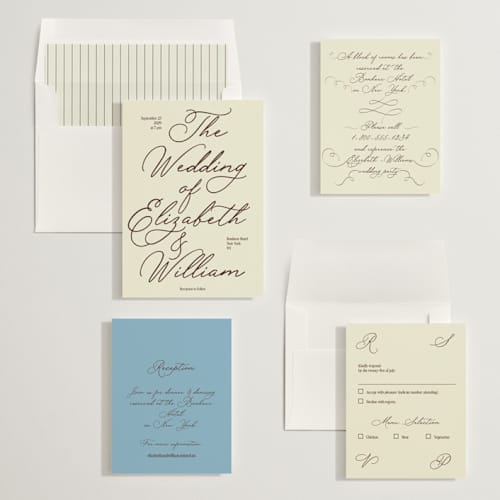 This is a cognac wedding invitations with standard by Helena Vitto called elizabeth printing on signature in standard