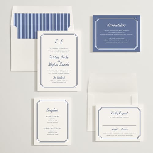 This is a blueberry wedding invitations with standard by Carolyn MacLaren called deluxe printing on signature in standard