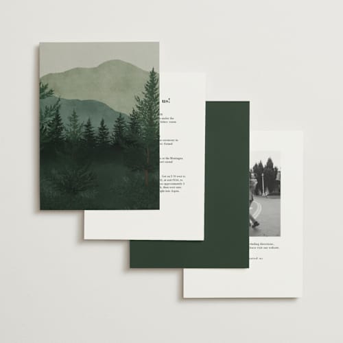 This is a jade wedding invitations with standard by Elly called the forest printing on signature in standard