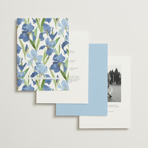 This is a lake wedding invitations with standard by Everett Paper Goods called irises printing on signature in standard