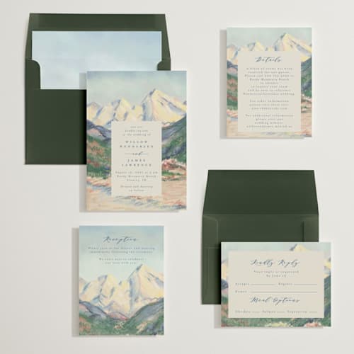 This is a summer wedding invitations with standard by Petra Kern called the valley printing on signature in standard