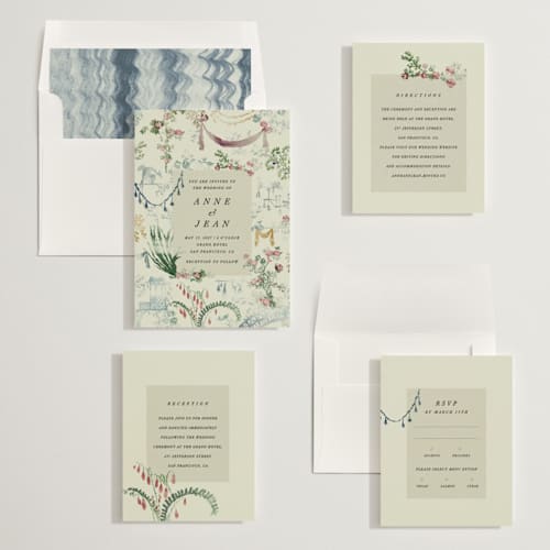 This is a nouvelle wedding invitations with standard by Sumak Studio called chinoiserie printing on signature in standard