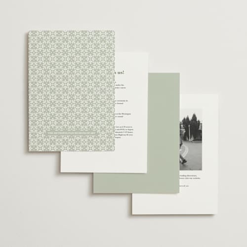 This is a sage wedding invitations with standard by Kristen Smith called lace trim printing on signature in standard