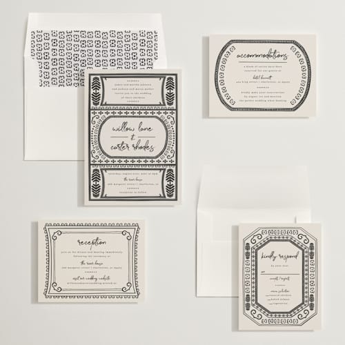 This is a midnight wedding invitations with standard by Kelly Watkins called vase printing on signature in standard