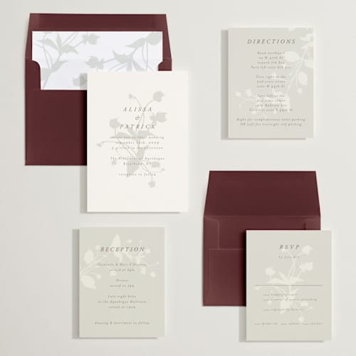This is a fawn wedding invitations with standard by AK Graphics called autumnal printing on signature in standard