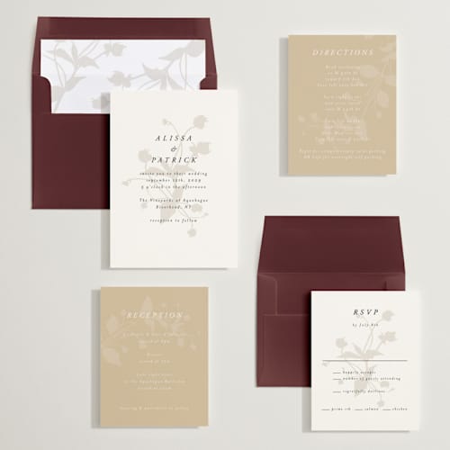 This is a wheat wedding invitations with standard by AK Graphics called autumnal printing on signature in standard