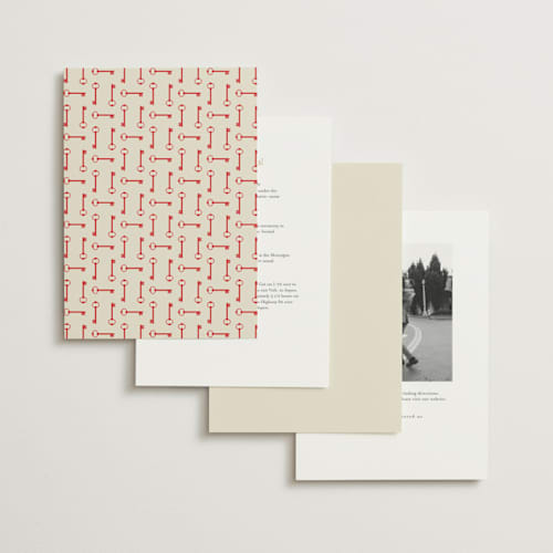 This is a classic red wedding invitations with standard by Studio Suku called hotel printing on signature in standard