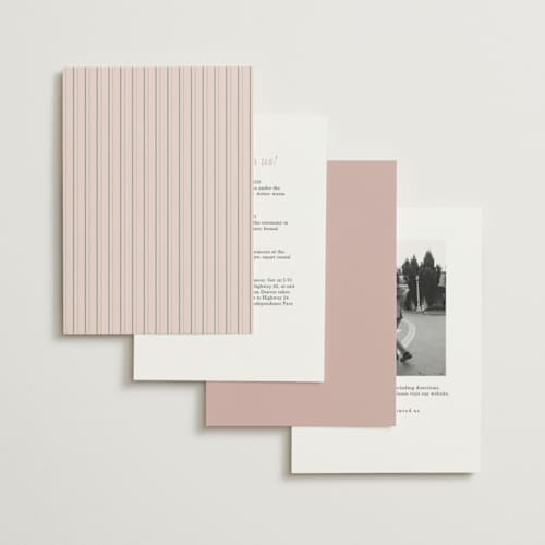 This is a blush wedding invitations with standard by Baumbirdy called flora arch printing on signature in standard