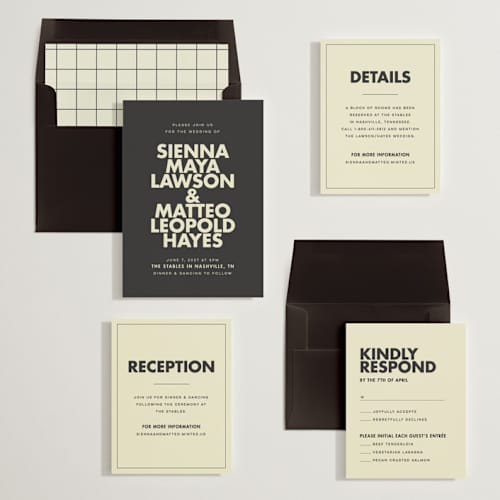 This is a onyx wedding invitations with standard by Ellen Schlegelmilch called sienna printing on signature in standard