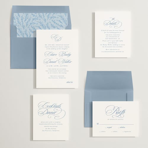 This is a sky wedding invitations with standard by Creo Study called aristocratic printing on signature in standard