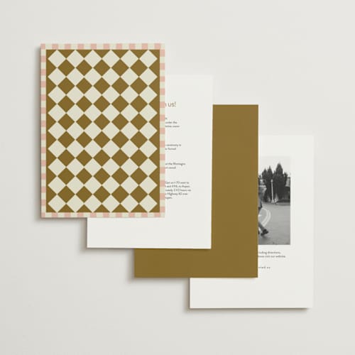 This is a butterscotch wedding invitations with standard by Helena Vitto called handwritten letter printing on signature in standard