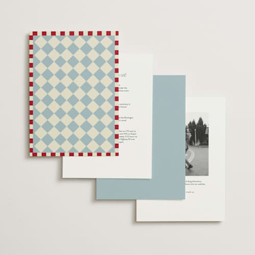 This is a blue velvet wedding invitations with standard by Helena Vitto called handwritten letter printing on signature in standard