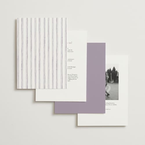 This is a lavender wedding invitations with standard by Cass Loh called handwritten printing on signature in standard