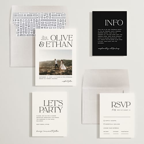 This is a pearl wedding invitations with standard by Owl and Toad called casual printing on signature in standard