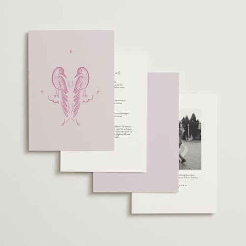 This is a berry pink wedding invitations with standard by Ani Somi called santa catalina printing on signature in standard