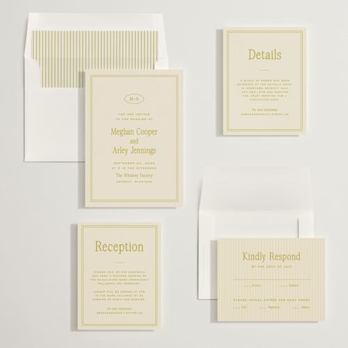 This is a chartreuse wedding invitations with standard by Ellen Schlegelmilch called cherry printing on signature in standard