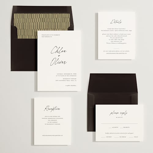This is a jasmine wedding invitations with standard by Pippa Shaw called modern classic printing on signature in standard
