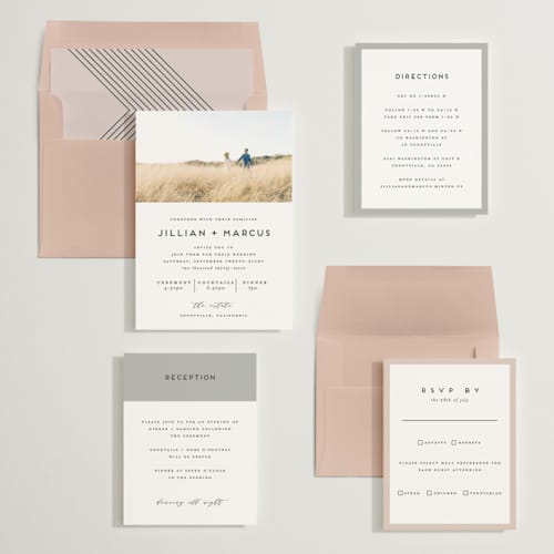 This is a linen wedding invitations with standard by Christie Garcia called picturesque printing on signature in standard