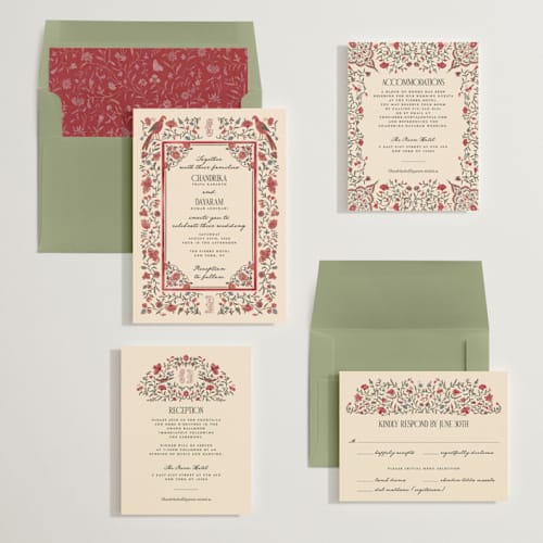 This is a almond wedding invitations with standard by Jenna Holcomb called tapestry printing on signature in standard