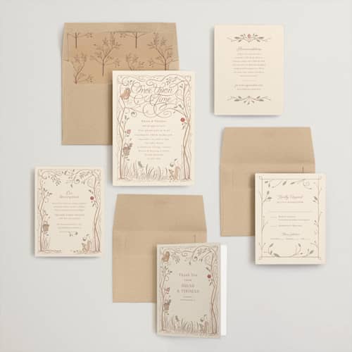 This is a autumn wedding invitations with standard by Morgan Ramberg called disney storybook printing on signature in standard