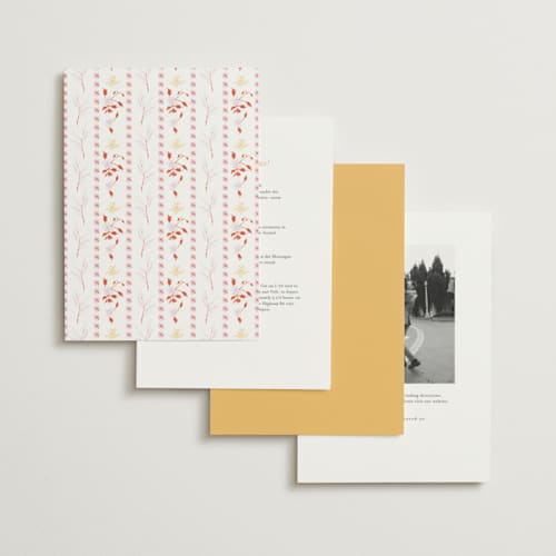 This is a sunrise wedding invitations with standard by Phrosné Barwood called whimsey floral printing on signature in standard