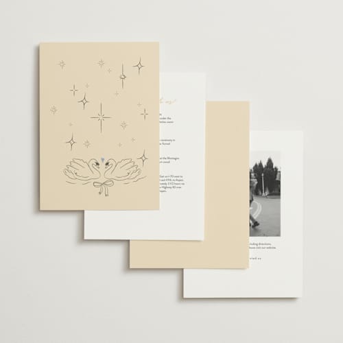 This is a dream wedding invitations with standard by Helena Vitto called the swan printing on signature in standard