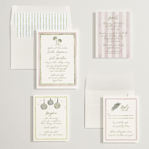 This is a mauve wedding invitations with standard by Pati Cascino called alento printing on signature in standard