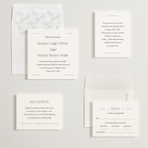 This is a obsidian wedding invitations with standard by Jennifer Postorino called modern romance printing on signature in standard