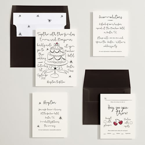This is a ice wedding invitations with standard by Helena Vitto called modern love printing on signature in standard