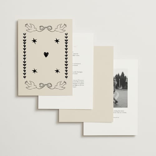 This is a noir wedding invitations with standard by Helena Vitto called the bird song printing on signature in standard
