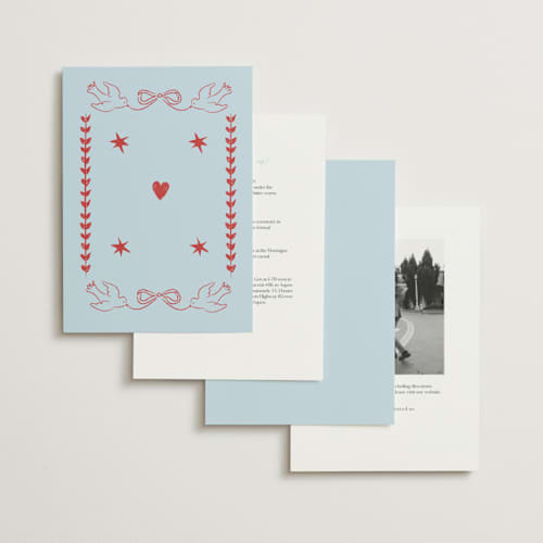 This is a tomato wedding invitations with standard by Helena Vitto called the bird song printing on signature in standard