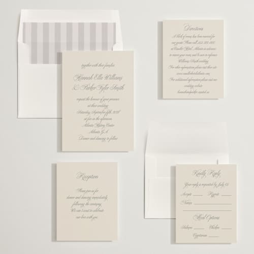 This is a ivory wedding invitations with standard by Petra Kern called let's say i do printing on signature in standard