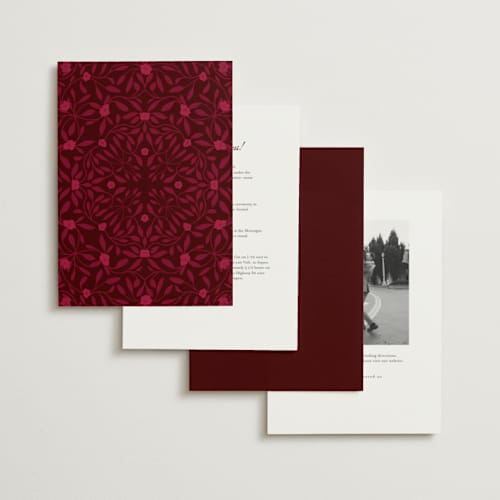 This is a garnet wedding invitations with standard by Morgan Kendall called victorian chic printing on signature in standard