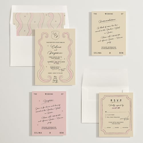 This is a linen wedding invitations with standard by Helena Vitto called modern fairy tale printing on signature in standard