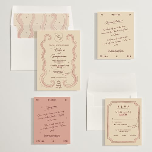 This is a wine wedding invitations with standard by Helena Vitto called modern fairy tale printing on signature in standard