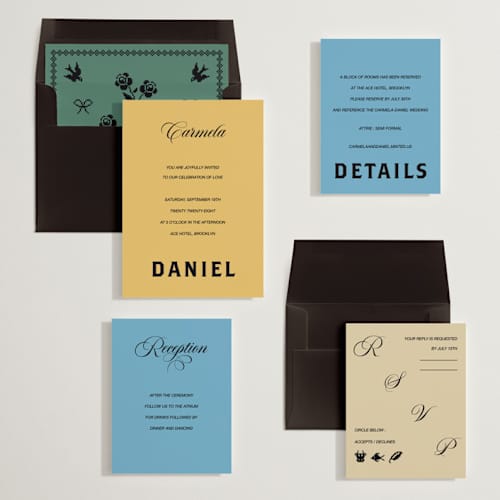 This is a vintage wedding invitations with standard by Studio Suku called bold and demure printing on signature in standard