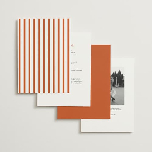 This is a burnt orange wedding invitations with standard by Cass Loh called quirky fun printing on signature in standard