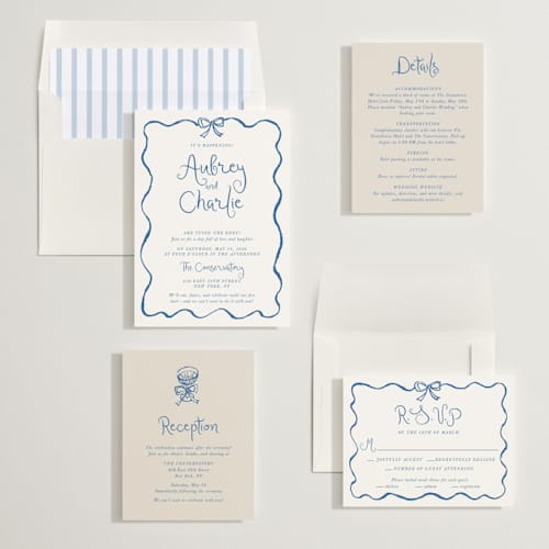 This is a sea breeze wedding invitations with standard by Cass Loh called quirky fun printing on signature in standard