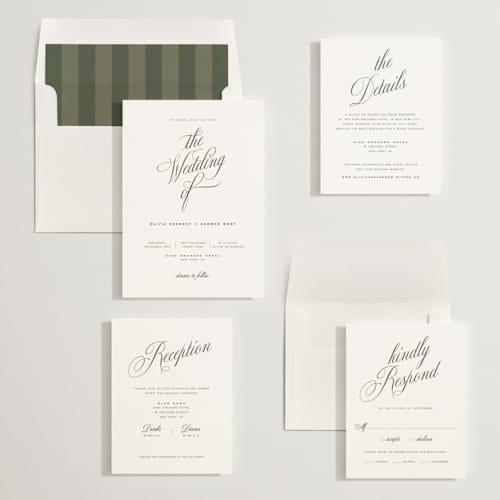 This is a ivy wedding invitations with standard by Eric Clegg called modern romance printing on signature in standard