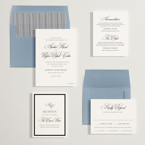 This is a silk wedding invitations with standard by Kelly Schmidt called hilton printing on signature in standard