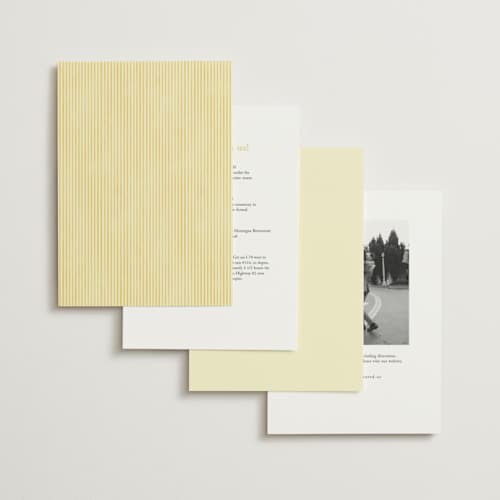 This is a butter wedding invitations with standard by Jenna Holcomb called embroidered printing on signature in standard
