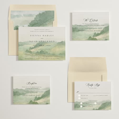 This is a meadow wedding invitations with standard by Elly called the vow printing on signature in standard